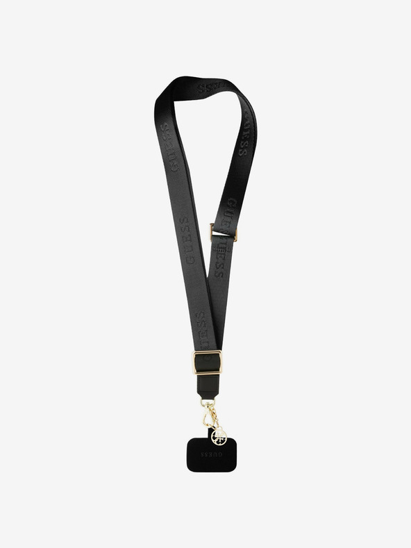 Guess Guess remen za preko ramena najlon 4G Charm Black