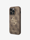 Guess Stražnja maska ​​Guess PU 4G s metalnim logotipom za iPhone 15 Pro smeđa