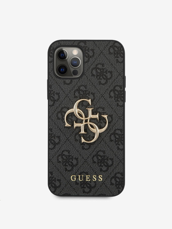 Guess Stražnja maska ​​Guess PU 4G s metalnim logotipom za iPhone 12 Pro Max siva