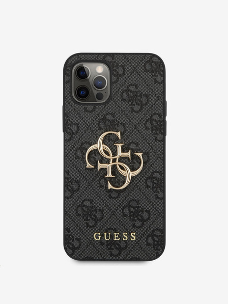 Guess Stražnja maska ​​Guess PU 4G s metalnim logotipom za iPhone 12 Pro Max siva