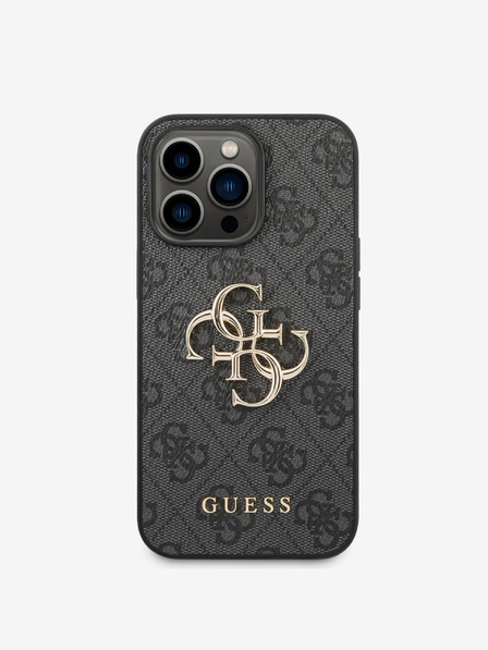 Guess Stražnja maska ​​Guess PU 4G s metalnim logotipom za iPhone 14 Pro siva
