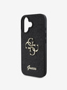 Guess Guess stražnja maska ​​s PU fiksnim svjetlucavim 4G metalnim logotipom za iPhone 16 crna