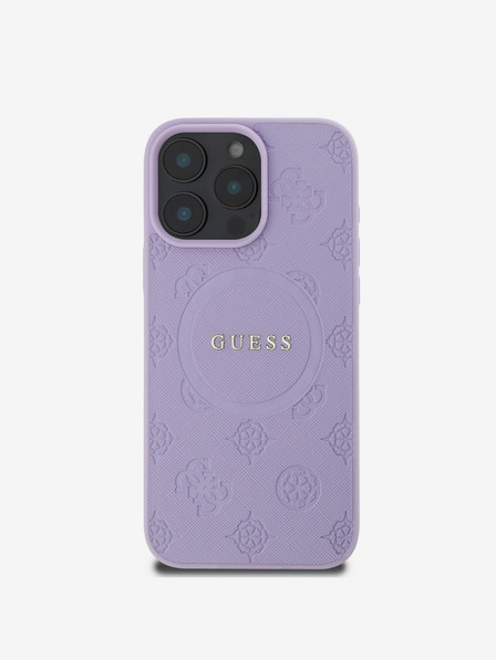 Guess Stražnja maska ​​Guess Saffiano Peony Stamp MagSafe za iPhone 16 Pro ljubičasta