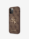 Guess Stražnja maska ​​Guess PU 4G s metalnim logotipom za iPhone 12/12 Pro smeđa