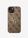 Guess Stražnja maska ​​Guess PU 4G s metalnim logotipom za iPhone 14 smeđa