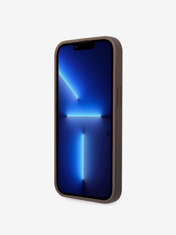 Guess Stražnja maska ​​Guess PU 4G s metalnim logotipom za iPhone 14 smeđa