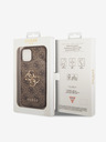 Guess Stražnja maska ​​Guess PU 4G s metalnim logotipom za iPhone 15 smeđa