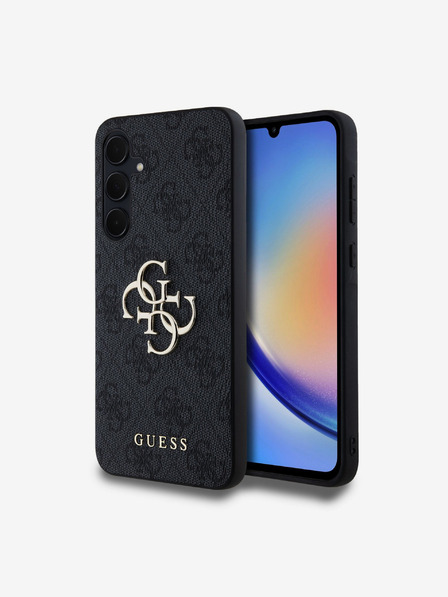 Guess Stražnja maska ​​Guess PU 4G s metalnim logotipom za Samsung Galaxy A35 5G siva