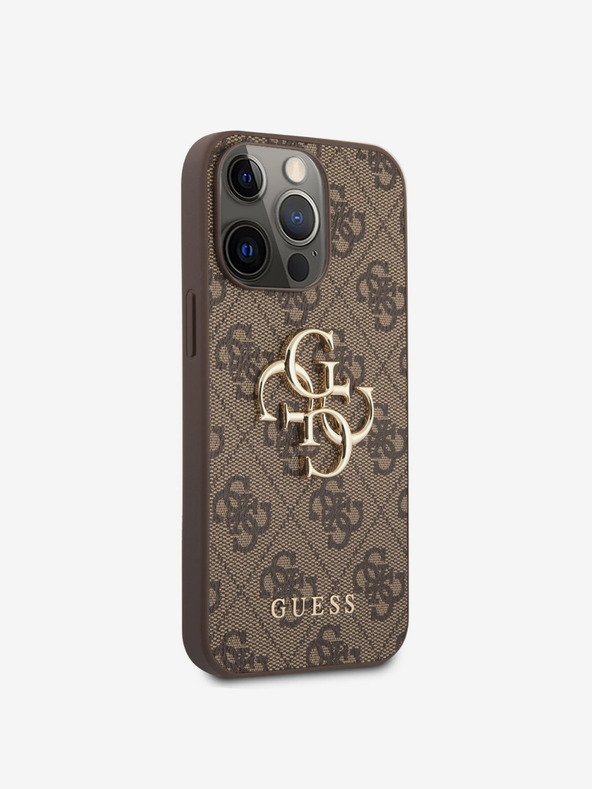Guess Stražnja maska ​​Guess PU 4G s metalnim logotipom za iPhone 13 Pro Max smeđa