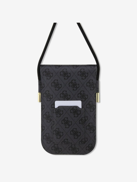 Guess Guess PU 4G metalna telefonska torba s logotipom, crna