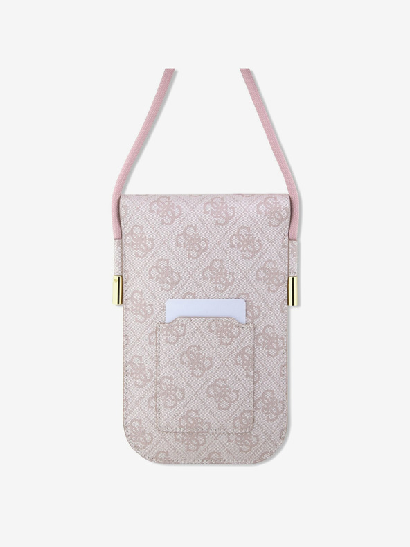 Guess Guess PU 4G metalna telefonska torba s logotipom, ružičasta