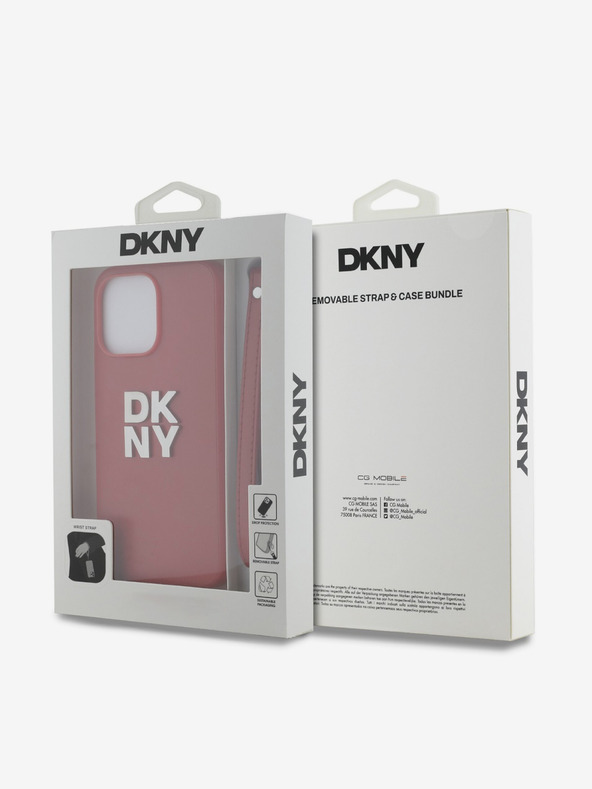 DKNY PU kožna stražnja maska ​​s logotipom i remenčićem za iPhone 14 Pro Max, crvena DKNY