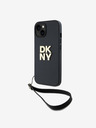 DKNY Stražnja maska ​​s remenčićem za zapešće od PU kože za iPhone 15 crna DKNY