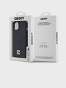 DKNY PU kožna ponovljena šara s logotipom Magsafe stražnja maska ​​za iPhone 15 crna DKNY
