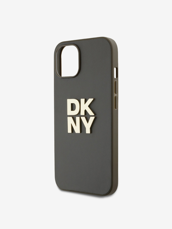 DKNY PU kožna stražnja maska ​​s logotipom i remenčićem za iPhone 14, smeđa DKNY