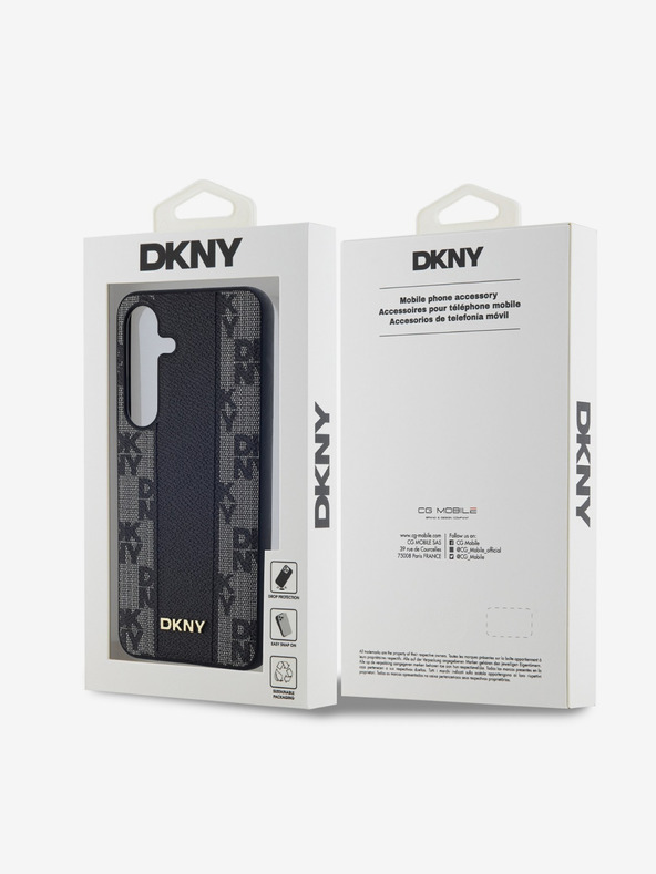 DKNY PU kožna Magsafe stražnja maska ​​s kariranim uzorkom za Samsung Galaxy S24 crna DKNY