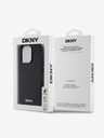 DKNY PU kožna srebrna metalna stražnja maska ​​Magsafe s logotipom za iPhone 15 Pro Max crna DKNY