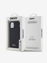 DKNY PU kožna srebrna metalna stražnja maska ​​Magsafe s logotipom za iPhone 12/12 Pro crna DKNY