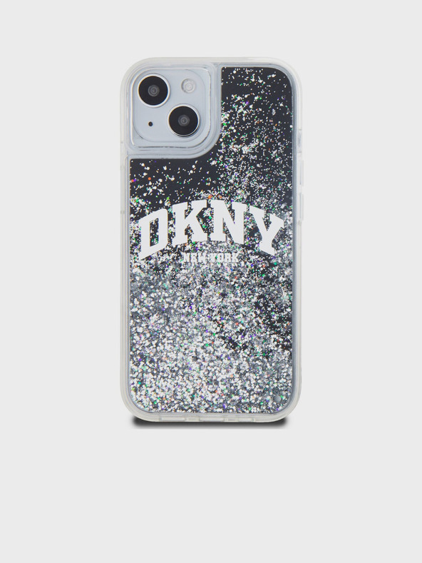 DKNY Stražnja maska ​​s logotipom Liquid Glitter Arch za iPhone 11 crna DKNY