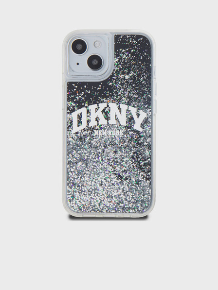 DKNY Stražnja maska ​​s logotipom Liquid Glitter Arch za iPhone 11 crna DKNY