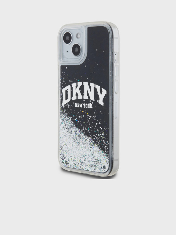 DKNY Stražnja maska ​​s logotipom Liquid Glitter Arch za iPhone 11 crna DKNY