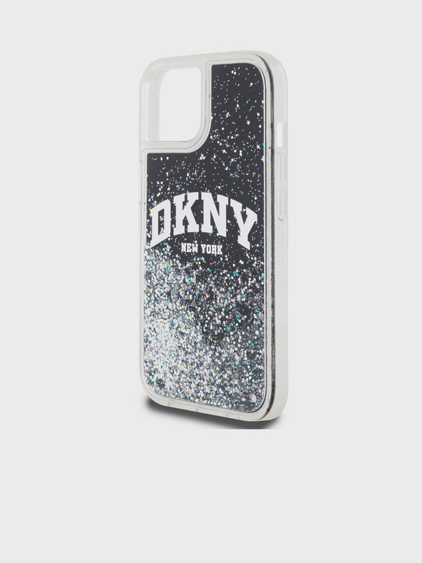 DKNY Stražnja maska ​​s logotipom Liquid Glitter Arch za iPhone 11 crna DKNY