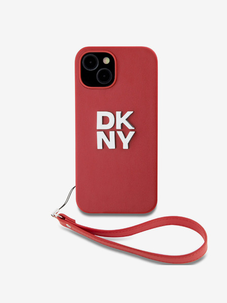 DKNY PU kožna stražnja maska ​​s logotipom na vrpcu za iPhone 14, crvena DKNY