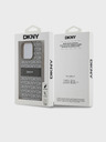 DKNY PU kožna stražnja maska ​​s ponavljajućim uzorkom u tonskim prugama za iPhone 14 Pro bež DKNY