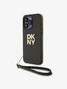 DKNY Stražnja maska ​​s remenom za zapešće od PU kože za iPhone 15 Pro, smeđa DKNY