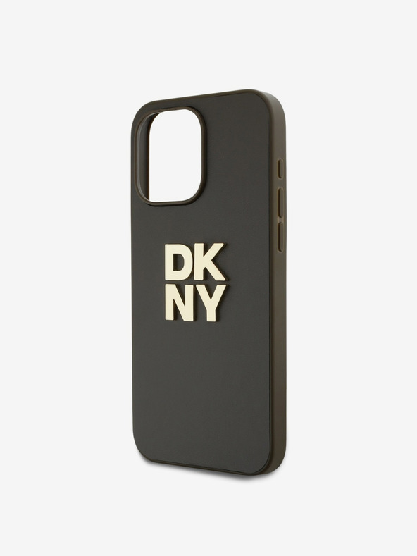 DKNY Stražnja maska ​​s remenom za zapešće od PU kože za iPhone 15 Pro, smeđa DKNY
