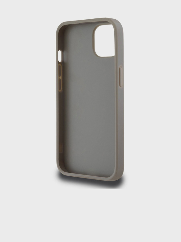 DKNY Stražnja maska ​​s kariranim uzorkom i prugama od PU kože za iPhone 13 bež DKNY