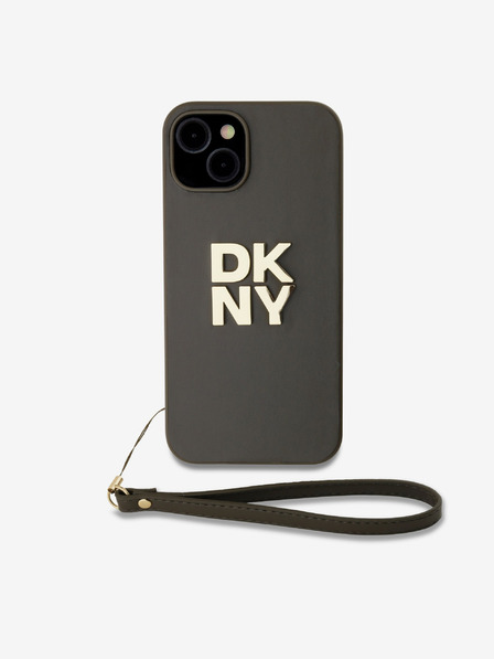 DKNY PU kožna stražnja maska ​​s logotipom na vrpci za iPhone 13, smeđa DKNY