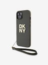 DKNY PU kožna stražnja maska ​​s logotipom na vrpci za iPhone 13, smeđa DKNY