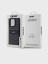 DKNY PU kožna stražnja maska ​​s ponavljajućim uzorkom u tonskim crtama za iPhone 14 Pro crna DKNY