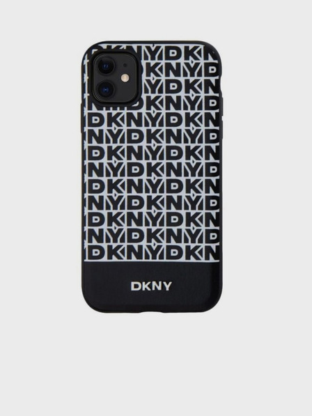 DKNY PU kožna donja traka s ponavljajućim uzorkom MagSafe stražnja maska ​​za iPhone 11 crna DKNY
