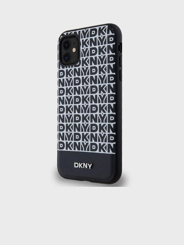 DKNY PU kožna donja traka s ponavljajućim uzorkom MagSafe stražnja maska ​​za iPhone 11 crna DKNY