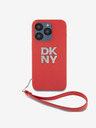 DKNY PU kožna stražnja maska ​​s logotipom i remenčićem za iPhone 15 Pro, crvena DKNY