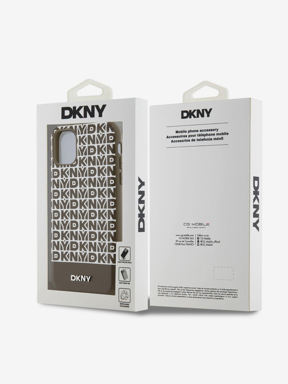 DKNY PU kožna donja traka s ponavljajućim uzorkom MagSafe stražnja maska ​​za iPhone 11 smeđa DKNY