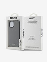 DKNY PU kožna srebrna metalna stražnja maska ​​Magsafe s logotipom za iPhone 14 siva DKNY