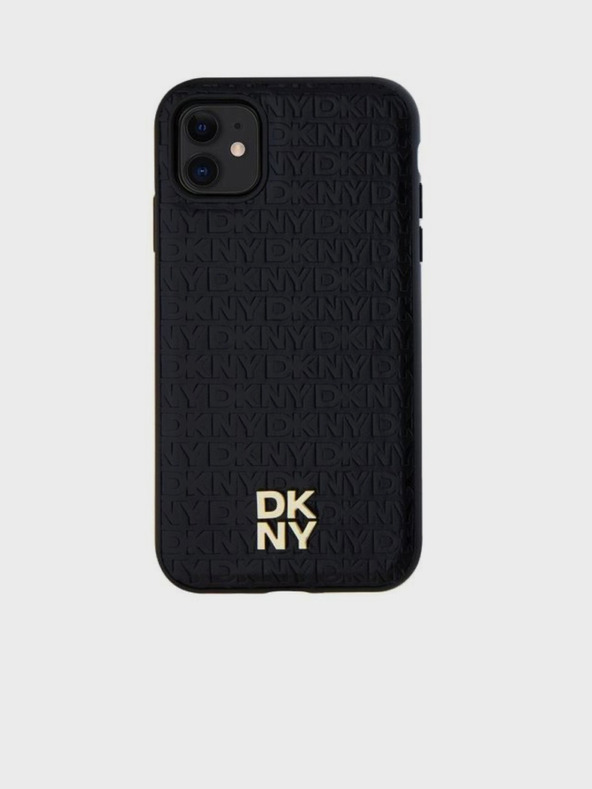 DKNY PU kožna ponovljena šara s logotipom Magsafe stražnja maska ​​za iPhone 11 crna DKNY
