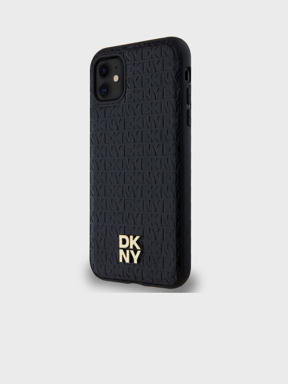 DKNY PU kožna ponovljena šara s logotipom Magsafe stražnja maska ​​za iPhone 11 crna DKNY