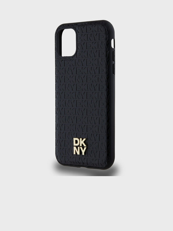DKNY PU kožna ponovljena šara s logotipom Magsafe stražnja maska ​​za iPhone 11 crna DKNY