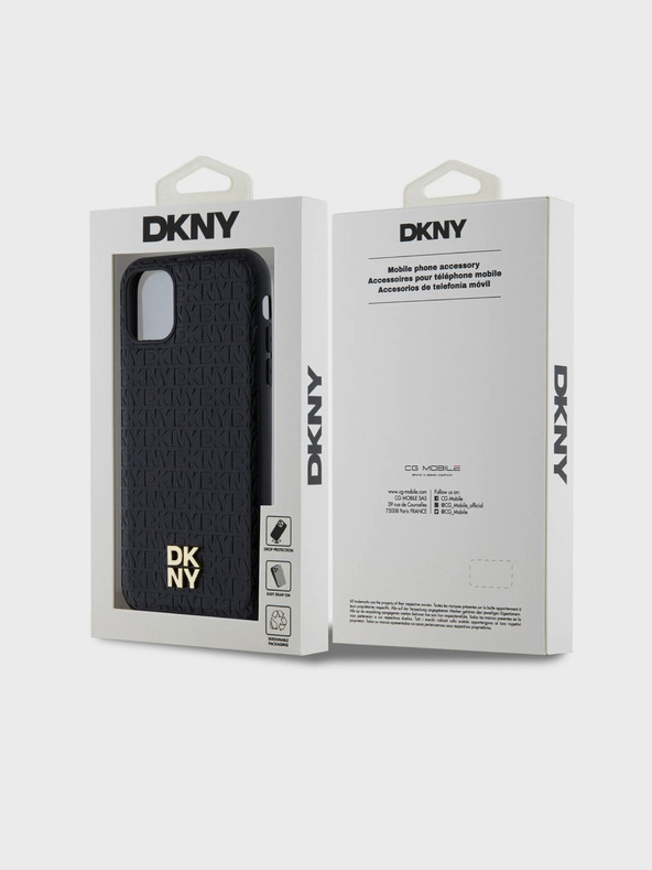 DKNY PU kožna ponovljena šara s logotipom Magsafe stražnja maska ​​za iPhone 11 crna DKNY