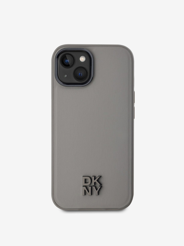 DKNY Stražnja maska ​​Magsafe s logotipom od PU kože za iPhone 15 siva DKNY