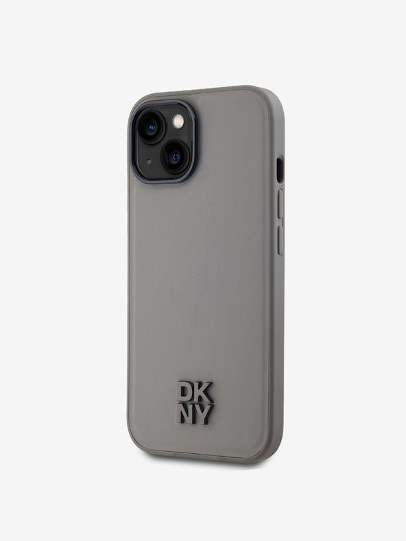 DKNY Stražnja maska ​​Magsafe s logotipom od PU kože za iPhone 15 siva DKNY