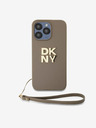 DKNY PU kožna stražnja maska ​​s logotipom narukvice za iPhone 14 Pro Max bež DKNY