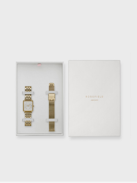 Rosefield The Boxy XS + Mesh Gold Strap Satovi