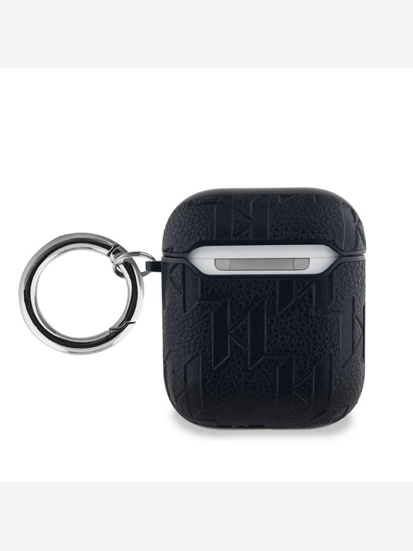 Karl Lagerfeld Karl Lagerfeld PU reljefna Choupette maska ​​za glavu za AirPods 1/2 crna