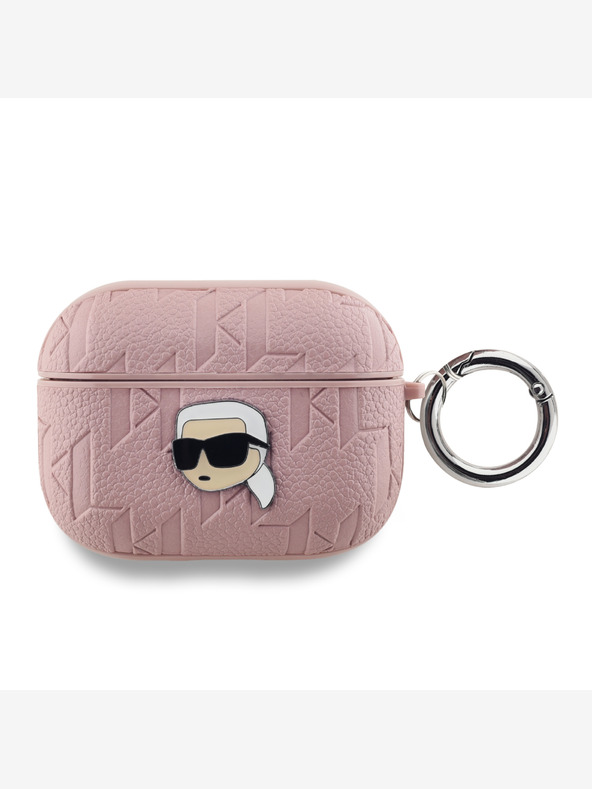 Karl Lagerfeld Karl Lagerfeld PU reljefna maska ​​Karl Head za AirPods Pro ružičasta