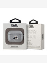 Karl Lagerfeld Karl Lagerfeld PU reljefna futrola Karl and Choupette Heads za AirPods Pro srebrna